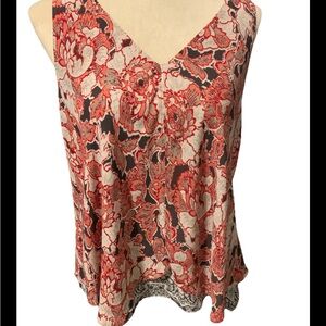 Lucky Brand, Multicolor, 2 Print, Layered Sleeveless Top, size Small
